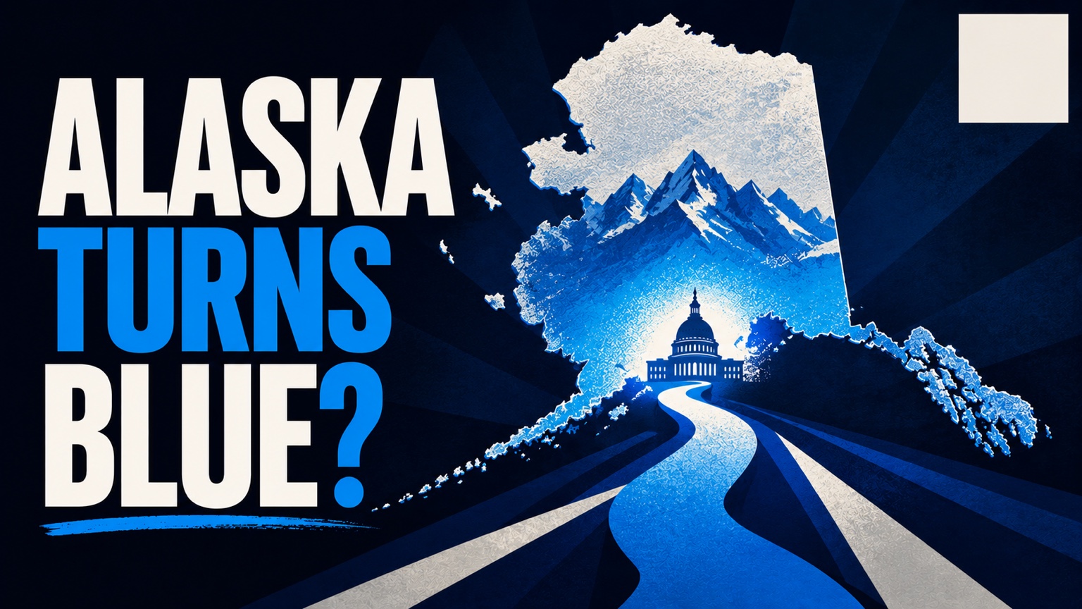 Democracy on Fire editorial artwork: Alaska turns blue.